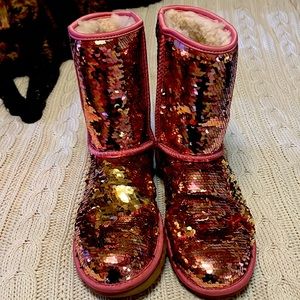 Pink sequin uggs